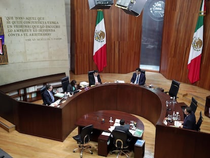 Una sesión del TEPJF en su sede en Ciudad de México, del pasado mes de octubre.