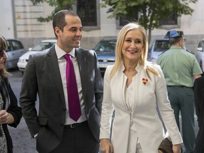 Ignacio Aguado, l&iacute;der de Ciudadanos, junto a Cifuentes en la apertura del a&ntilde;o judicial en el Tribunal Superior de Justicia de Madrid.