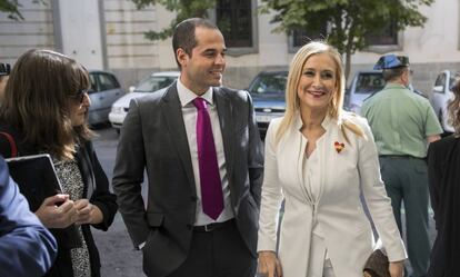 Ignacio Aguado, líder de Ciudadanos, junto a Cifuentes en la apertura del año judicial en el Tribunal Superior de Justicia de Madrid.