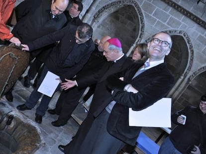 El obispo de Ourense junto al conselleiro de Cultura