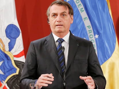 Bolsonaro durante visita ao Chile, em 23 de março.