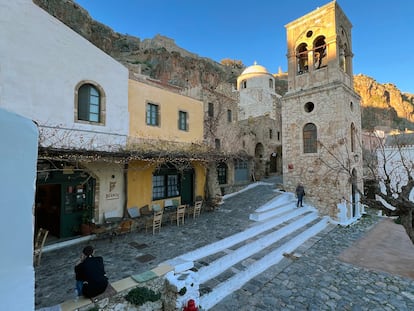 La plaza de la Mezquita en Monemvasía (Grecia).