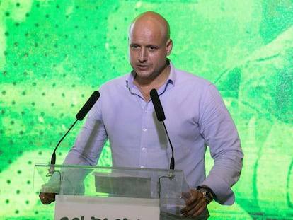 Rodrigo Alonso, diputado de Vox, durante la presentación del sindicato Solidaridad.