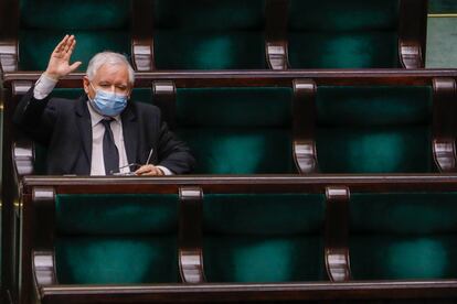 Jaroslaw Kaczynski, durante el pleno del Congreso, este miércoles en Varsovia.