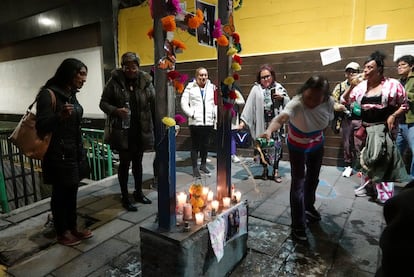 Homenaje a Alessa Flores activista y víctima del transfeminicidio, en Ciudad de México, en octubre 2024.