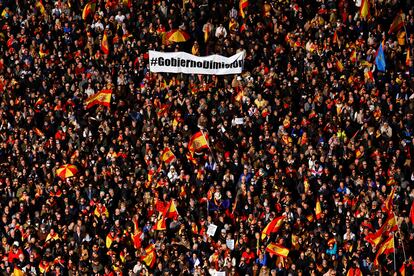 Protesta en Madrid contra el presidente del Gobierno.