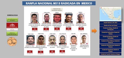 MS-13 members belonging to the Ranfla Nacional, or high command, of the criminal organization believed to be in Mexico.