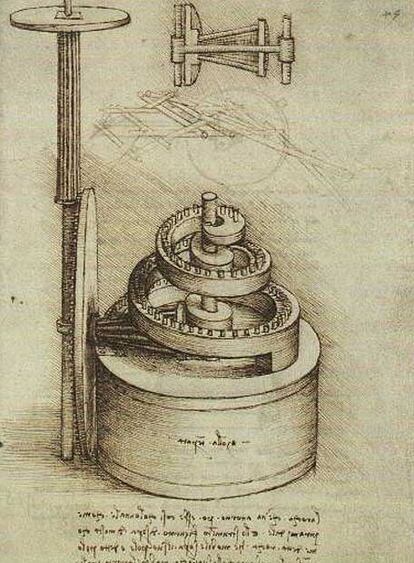 Manuscrito de Leonardo da Vinci, en la Biblioteca Nacional de Madrid.