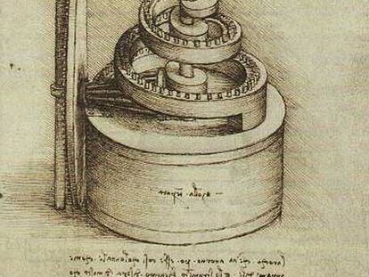 Manuscrito de Leonardo da Vinci, en la Biblioteca Nacional de Madrid.