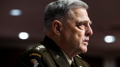 O general Mark Milley, chefe do Estado-Maior Conjunto, dá seu testemunho nesta terça-feira perante uma comissão do Senado.