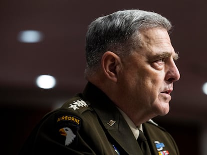 El general Mark Milley, responsable de la Junta de Jefes de Estado Mayor, declara este martes ante un comité del Senado.