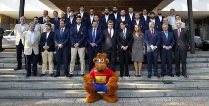 La presentación de la selección española de balonmano, en el CSD