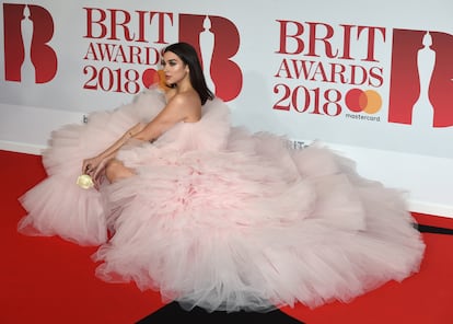 Dua Lipa, el 21 de febrero de 2018, en los premios Brit, celebrados en Londres (Reino Unido).