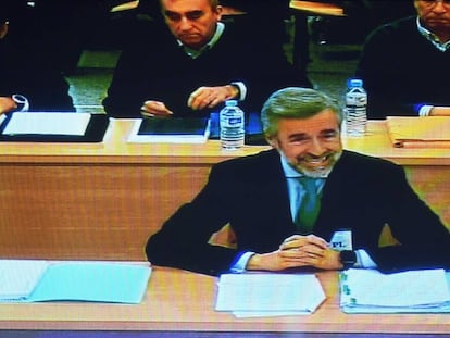 Captura de televisión de la Audiencia Nacional, del exministro del Interior y expresidente de la Comisión de Auditoría Bankia , Miguel Ángel Acebes