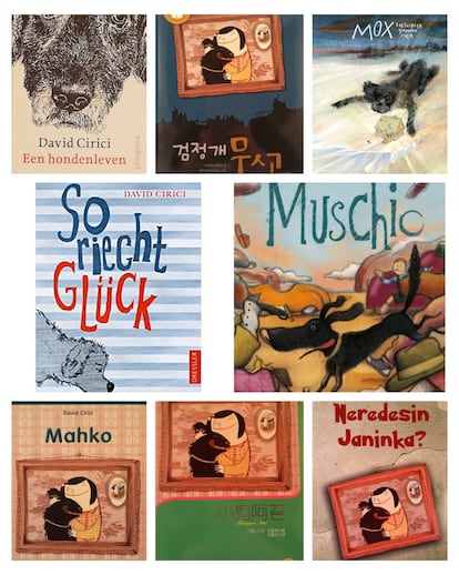 Portadas de 'Musgo', de David Cirici, editado por Edebé, en distintos idiomas.