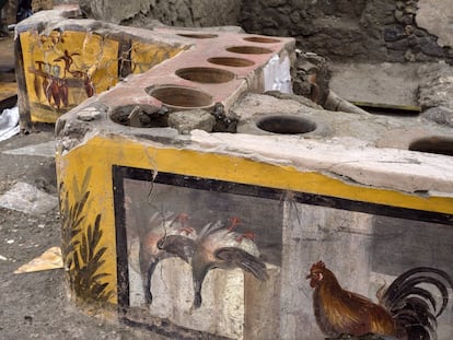 One of the bars, or thermopolia, found in Pompeii.