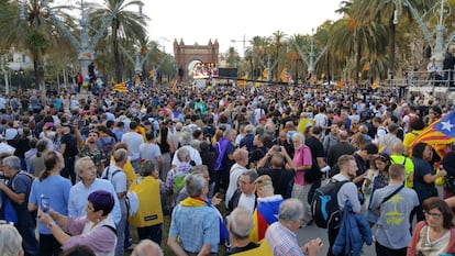Vista general de la concentración a favor de la independencia.