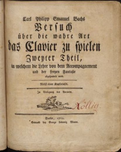 Segunda parte del 'Ensayo sobre el verdadero arte de tocar los instrumentos de tecla' (1762).