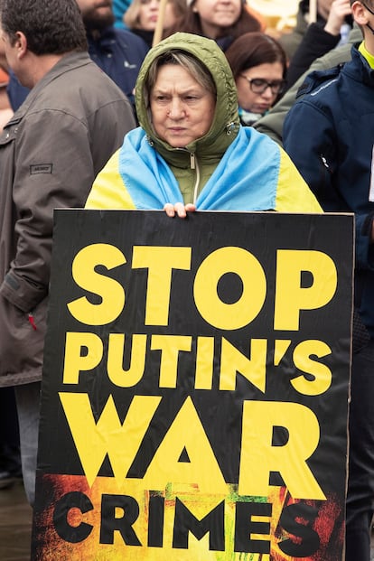 Manifestación contra la guerra en Londres, el 13 de marzo.