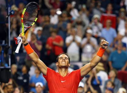 Rafael Nadal celebra su victoria sobre Karen Khachanov, en Toronto (Canadá).