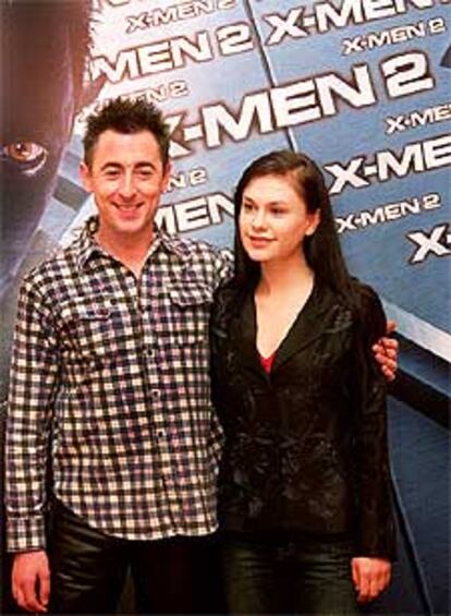 Alan Cumming y Anna Paquin, durante su visita a Madrid.