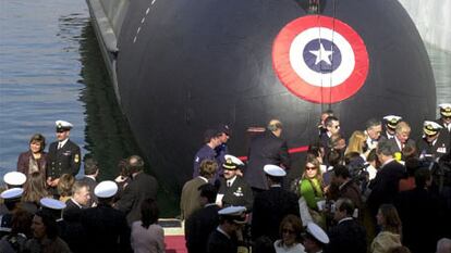 Botadura en Cartagena de un submarino Scorpène  para Chile.