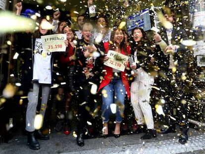 Celebración de El Gordo del año pasado en Doña Manolita (Madrid).