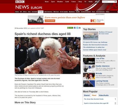 La BBC incide en su patrimonio personal: "La mujer más rica de España".