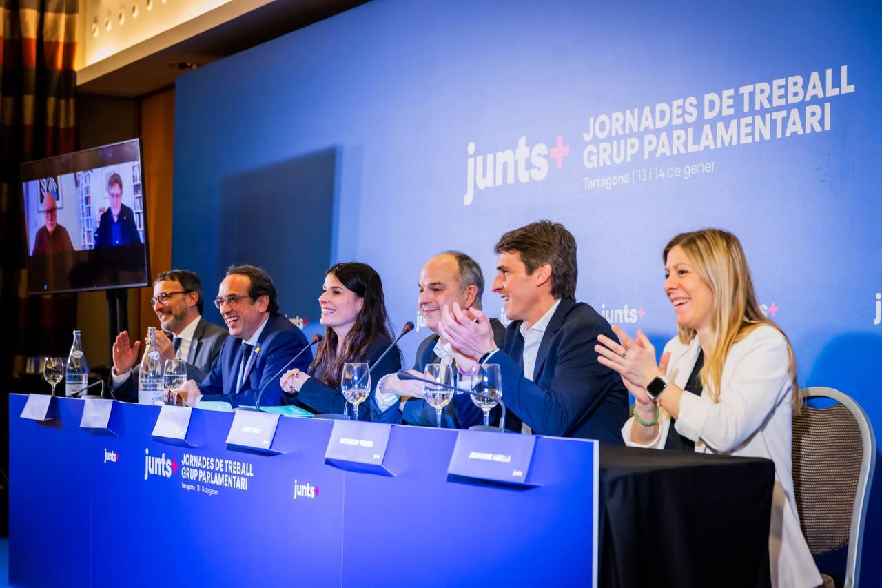 Una imagen de la reunión de la dirección de Junts.