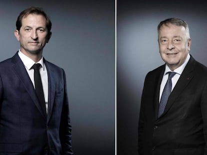 Bertrand Camus, CEO de Suez, y Antoine Frerot, jefe de Veolia.