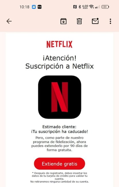 Estafa phishing fingiendo ser Netflix