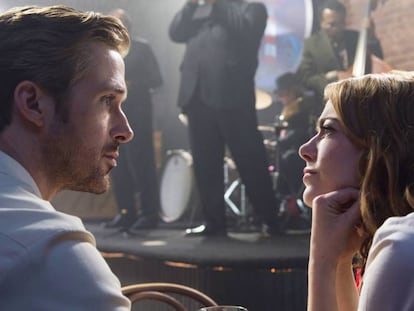 Ryan Gosling e Emma Stone, em &#039;La La Land&#039;. 