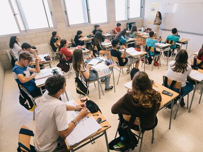 Una clase de la ESO en un centro público valenciano en mayo.