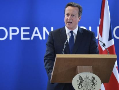 Cameron, en una rueda de prensa tras la cumbre de la UE.