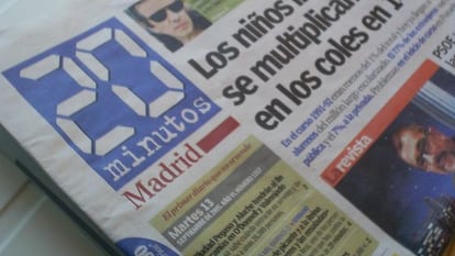 El peri&oacute;dico gratuito &#039;20 Minutos&#039;.