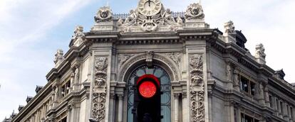 Fachada del Banco de España, en la Plaza de Cibeles de Madrid.