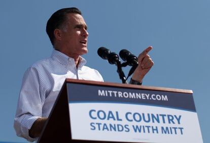 Mitt Romney, en un mitin hoy en Abingdon (Virginia).