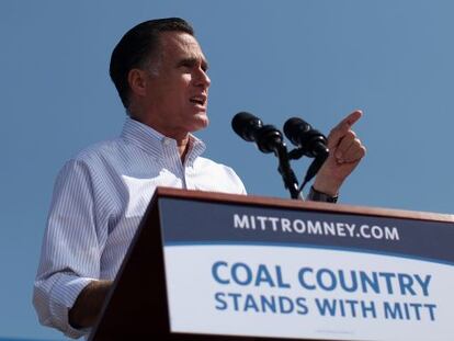 Mitt Romney, en un mitin hoy en Abingdon (Virginia).