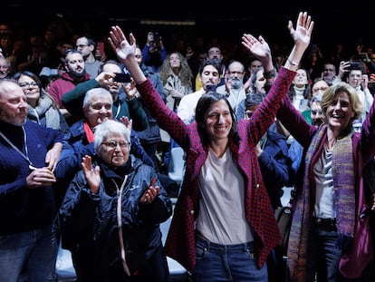 La diputada Elly Schlein celebraba este domingo su victoria en las primarias del Partido Democrático, en Roma.