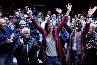 La diputada Elly Schlein celebraba este domingo su victoria en las primarias del Partido Democrático, en Roma.