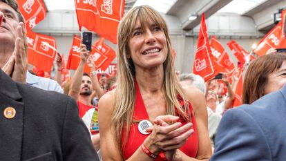 Begoña Gómez en el cierre de campaña de las elecciones generales el 21 de julio de 2023 en Getafe.