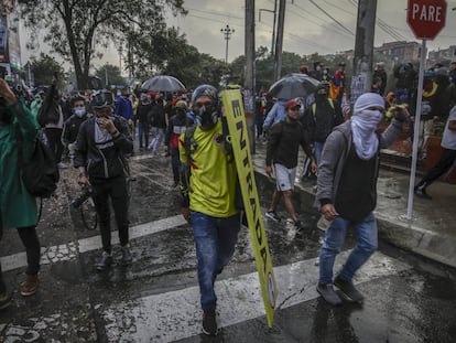 manifestantes protesta en Colombia, en mayo de 2022.