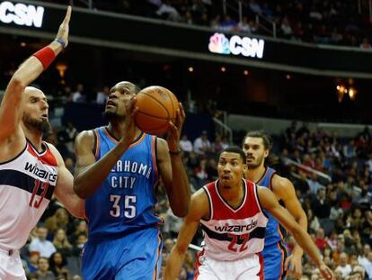 Gortat y Durant, antes de lesionarse.