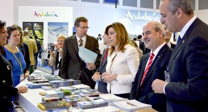 Susana D&iacute;az, este mi&eacute;rcoles, en la feria tur&iacute;stica de Berl&iacute;n. 