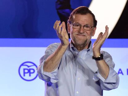 Mariano Rajoy celebra su victoria en las elecciones.