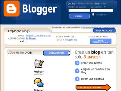 Una de las claves de Blogger es la facilidad para crear un blog gratuito y difundir contenidos.