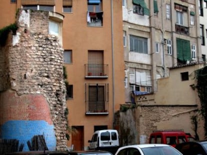 Una parte de la muralla árabe de Valencia.