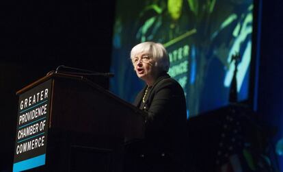 Janet Yellen, presidenta do FED, fala na semana passada.