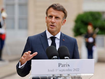 Macron comparece este jueves ante la prensa en el palacio del Elíseo.