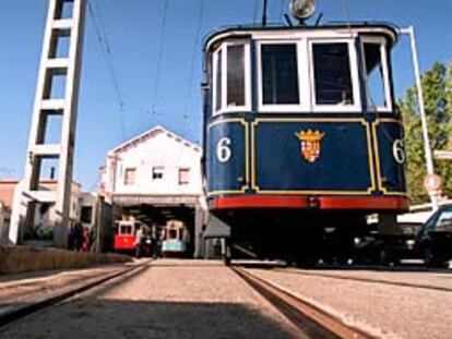 El Tramvia Blau de Barcelona, en una imagen tomada ayer.
